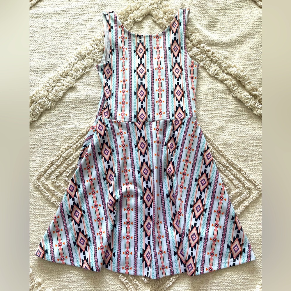 H&M high neckline, skater dress with Aztec pattern